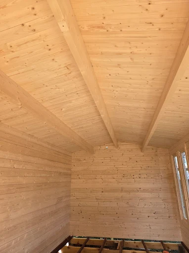 Garden room under construction showing quality joinery